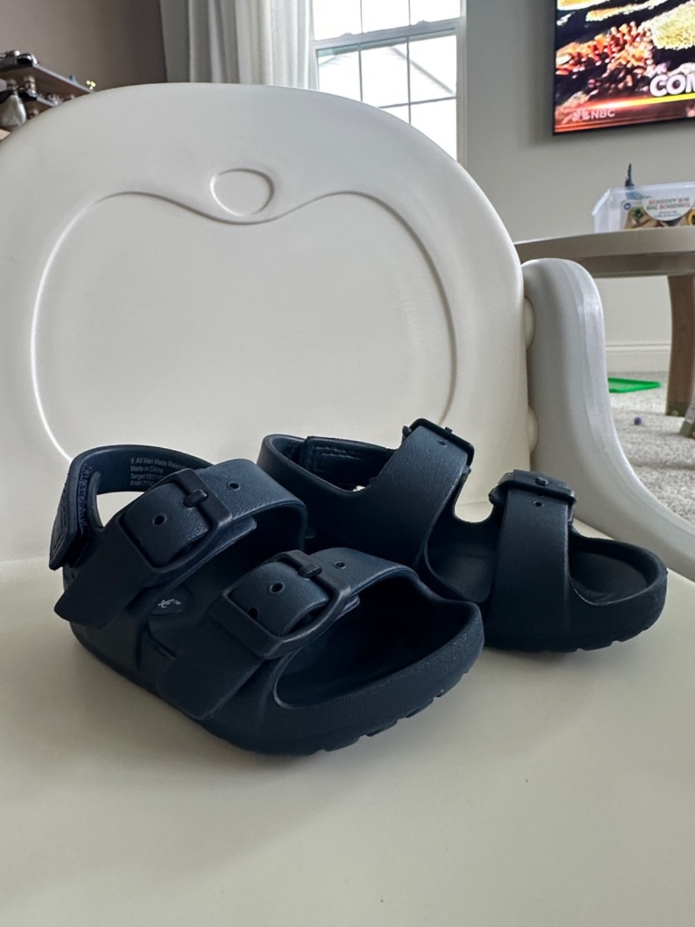 Cat & Jack Kids Black Double-Buckle Sandals